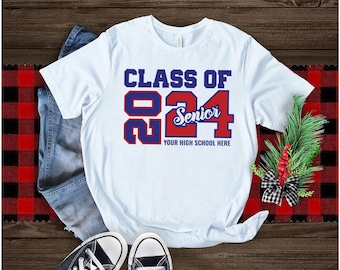 Camiseta de graduación, camiseta personalizada para estudiantes de último año, camiseta de graduación, camiseta personalizada de secundaria, sudadera de graduación, camiseta familiar de graduación