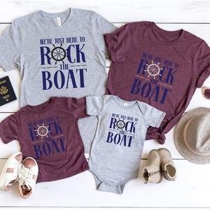 Wir sind nur hier, um das Boot-Shirt zu rocken, lustige Kreuzfahrt-Shirts, Geburtstagskreuzfahrt-Kreuzfahrtboot-Shirt, Erwachsenen-Shirts, passendes Gruppen-Kreuzfahrt-Shirt