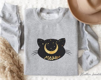 Cat in the Moon Shirt, Cute Cat Shirt, Moon Shirt, Cute Cat Lover Shirt, Gift For Her, Animal Lover Shirt, Cat Lover Tee, Kitten T Shirt