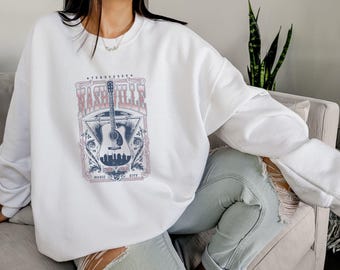 Nashville-tröja, Nashville-skjorta, countrymusik-skjorta, Nashville-present till henne, flickresa till Nashville, Tennessee-skjorta, musik-skjorta,