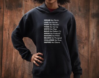 Dream Like Martin, Lead Like Harriet, Black Lives Matter Equality shirt, Fight Like Malcolm, Racism, Black Women, Black History Month Period