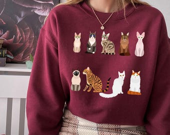 Doodle Cat Theme Shirt, Cottagecore Shirt, Cat Shirt, Cat Lover Shirt, Aesthetic Shirt, Teacher Shirt, Birthday Shirt