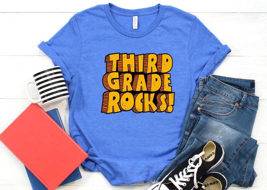 Third Grade Rocks Shirt,3rd Grade Shirt, Hello Third Grade Shirt, Back ...
