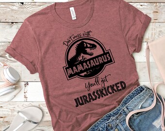 Maglietta Mamasaurus - Non scherzare con la mamma - Regalo per la festa della mamma - Maglietta per mamma dinosauro - Maglietta per mamma - Maglietta con dinosauro - Regalo per neomamma - Regalo per baby shower