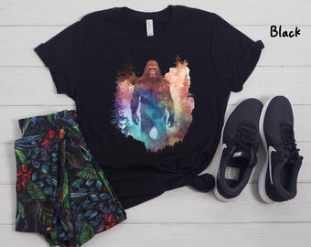Big Foot Shirt,Nature shirt, Forest Graphic Tee,Men's Nature shirt, Fun Tee, Men's Outdoors T-Shirt, Environmental Shirt, gift,Camping Tee,
