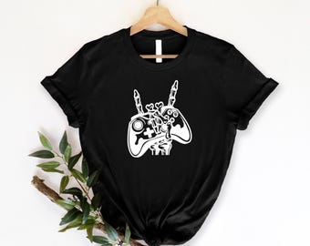 Skeleton Hand Gamer Shirt, Gamer Skeleton Shirt, Gamer Shirt, Gamer T-shirt Design, Gaming T-Shirt, Console Shirt, Gamer Design T-shirt