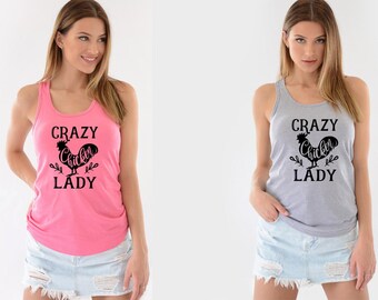 Chemise Crazy Chicken Lady, Chemise poulet femme, T-shirts Farm, Chicken Whisperer, Chemise Farm Girl, Chemise Crazy Lady, Chemise Farm,