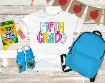 Retro Fifth Grade Teacher Shirt, First Day of School Matching TShirt, 5th Grade Teacher Tee, Teacher Squad, New Teacher Gift,