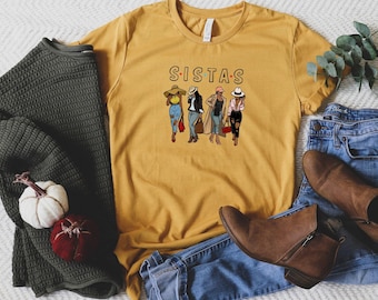 Camiseta "Sistas Black Queen" para mujer, regalo para ella, camiseta del Mes de la Historia Negra, camiseta "Mujer Negra Orgullosa", regalo para hermanas.