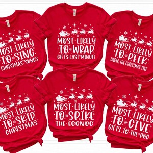 Christmas Family Pajama Top, Christmas Family Shirt, Funny Most Likely Christmas Shirt, Christmas Family Matching Shirt, Matching Pajama Top