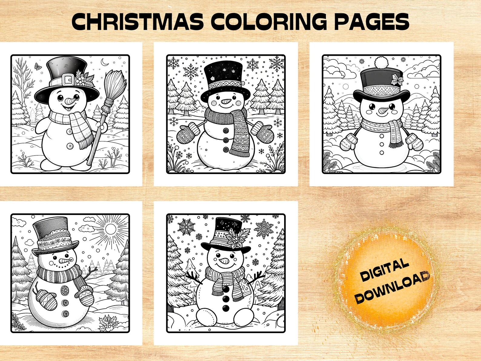 100 Christmas Snowman Coloring Pages for Adults/ Winter Snowman ...