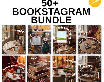 Bookstagram Canva Karussell Template, Booktok Instagram Posts (Digitaler Download)