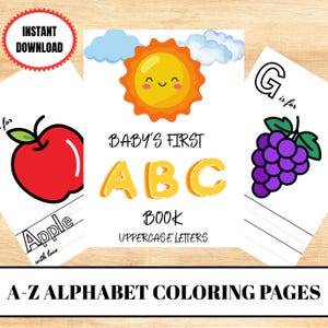 Preschool Alphabet Coloring Pages A-Z | Back to School Learning Worksheets for Kids | ABC Tracing Printable Early Education Activity