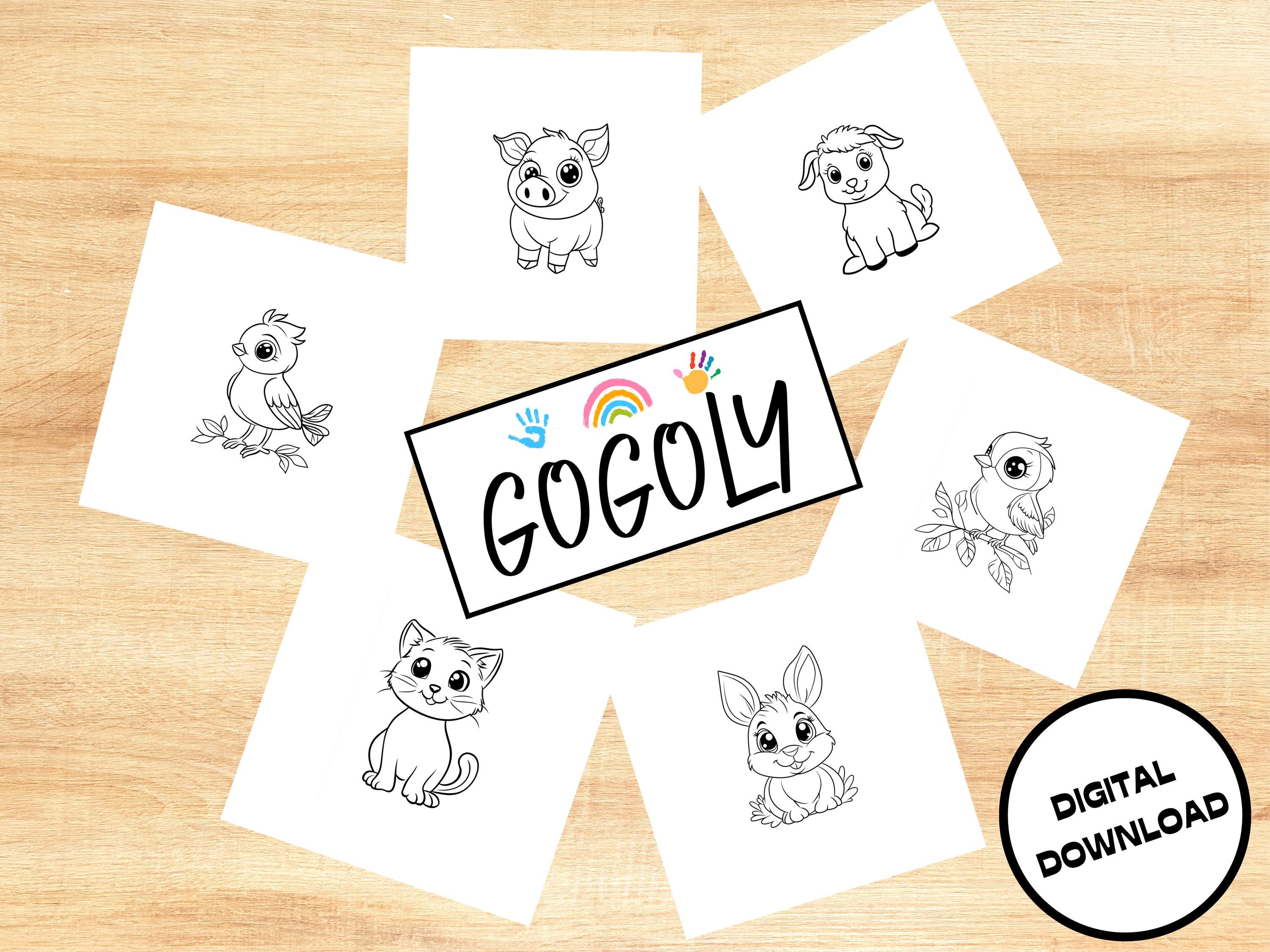 20 Farm Animals Coloring Pages for Kids/ Bold and Easy Animal Coloring ...