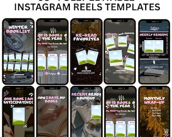 Bookstagram Reels Canva Template Reading Aesthetic Video Kit for Book Lovers Content Creators Instagram Growth