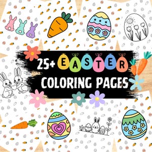 Easter Coloring Books For Kids, Easter Bunny Coloring Activity, Easter Eggs Coloring Pages, Carrot Coloring Sheets, Easter Rabbit Png Pdf