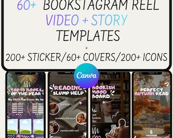 2026 Bookstagram Bundle Trendy Bookstagram Canva Carousel Template Bookish Content Creator Book Influencer Dark Bookstagram Author Instagram