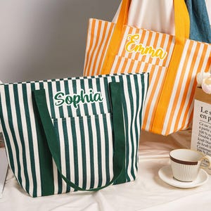 Sac fourre-tout en toile personnalisé, sac fourre-tout prénom personnalisé, pochette cadeau de demoiselle d'honneur, cadeau EVJF, cartable, cadeau pour elle, cabas personnalisé