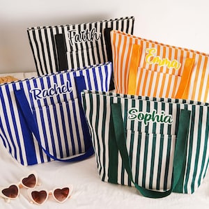 Sac fourre-tout en toile personnalisé, sac fourre-tout prénom personnalisé, pochette cadeau de demoiselle d'honneur, cadeau EVJF, cartable, cadeau pour elle, cabas personnalisé