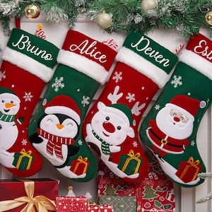 Personalized 3D Christmas Stockings 2025, Custom Family Christmas Stockings, Embroidered Name Stockings, Holiday Decor, Christmas Gift