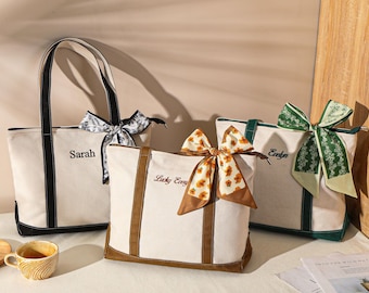 Personalized Bridesmaid Tote Bag, Bridesmaid Gift, Embroidered Canvas Tote Bag, Custom Text Tote, Bachelorette Gift, Beach Bag, School Bag