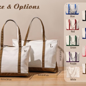 Custom Tote Bag, Bridesmaid Gift, Embroidered Name Canvas Bag, Custom Text Tote with Zipper, Bachelorette Gift, Beach Tote Bag, Gift for Her image 6