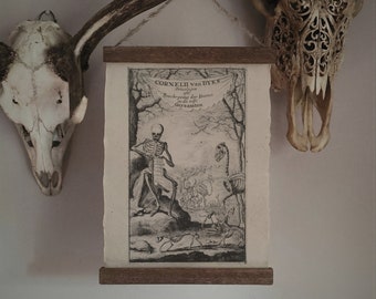 Old Osteology Book Cover | Dark Academia Poster, Gothic Home Decor, Macabre Skeleton Art, Curiosities & Oddities, Naturalism Art Print