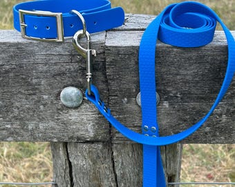 Dog COLLAR and LEAD SET Pet Waterproof Bright Strong