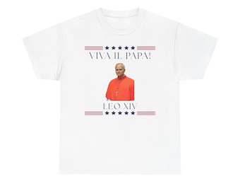 Pope Leo XIV Erster amerikanischer Pope T-Shirt, Viva il Papa Shirt, Unisex Baumwoll-T-Shirt, religiöses Geschenk, katholisches Kleid