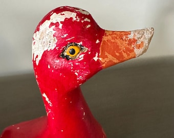 Vintage Red Goose Shoes Advertising Wooden Goose • Display Piece