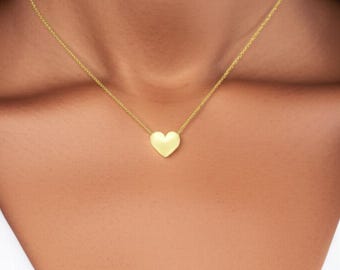 Colar de coração dourado: pingente delicado de coração, corrente ajustável