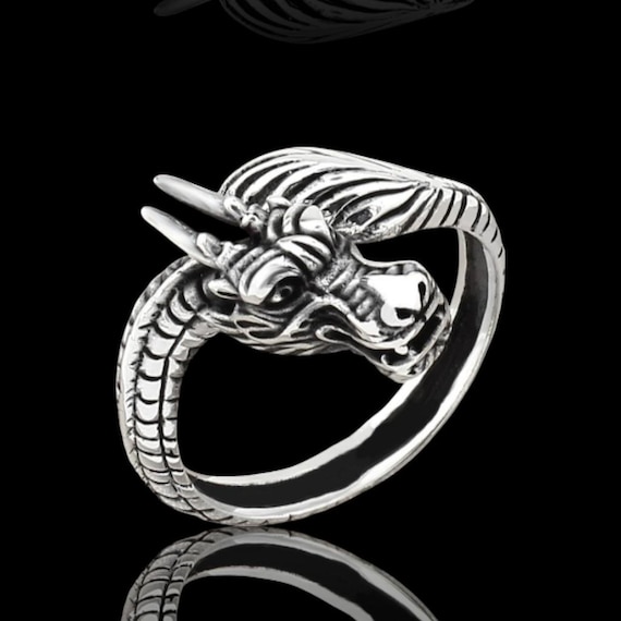 Sterling Silber Drache Ring: Keltischer Schmuck im Wikinger Stil