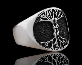 Sterling Silver Tree of Life Ring: Celtic Oak, Handmade Jewelry