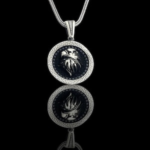 Men&#39;s Silver Eagle Pendant Necklace: Patriotic Southwest Jewelry