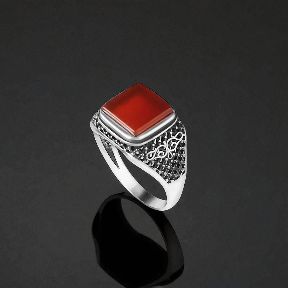 スターリングシルバーのシグネットリング：ヴィンテージイニシャル