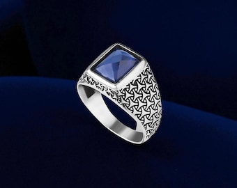 Sterling Silver Gemstone Signet Ring: Chunky Oval Design