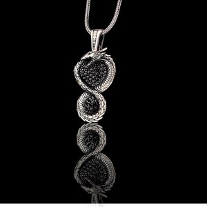 Silver Dragon Pendant Necklace: Viking Celtic Jewelry