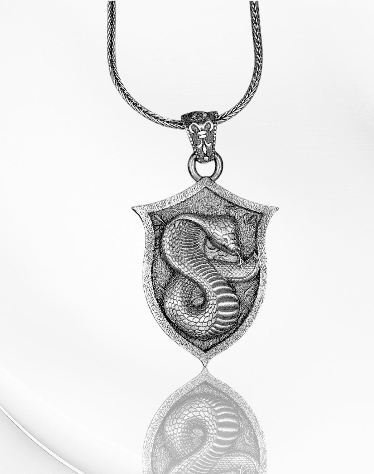 Rubin Markasit Kobra Schlange Anhänger Sterling Silber – INARA