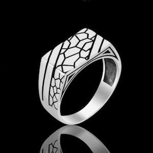 Handmade Sterling Silver Signet Ring: Vintage Geometric Jewelry