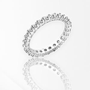 Sterling Silver Dainty CZ Stacking Band Eternity Ring, 925 Silver Full Eternity Ring for Women