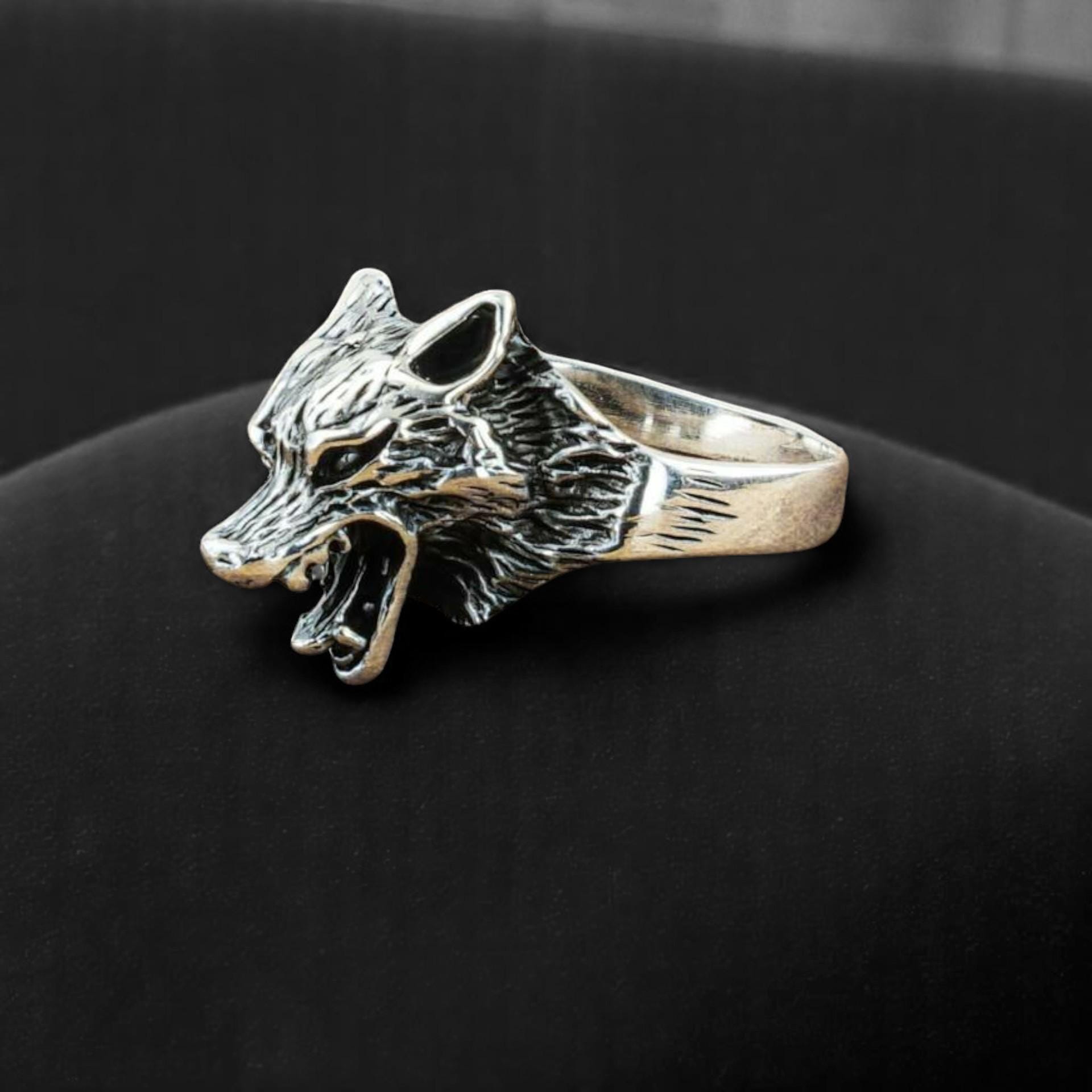 Sterling Silver Wolf Ring: Viking Spirit Animal Jewelry - Etsy