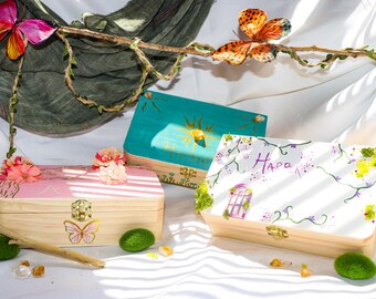 Custom Fairy Keepsake Box | Hand-Painted Enchanted Trinket Box | Personalised Gift | Nature-Inspired Decor