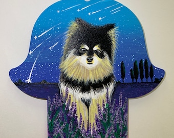 Shooting Star Celestial Dog Hamsa Hand