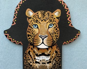 African Leopard Hamsa hand