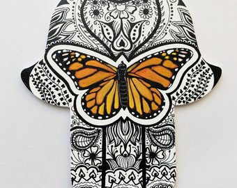 Monarch Butterfly Hamsa Hand