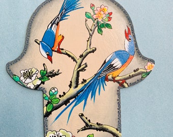 Chinese style Asian birds Hamsa hand