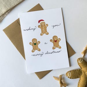 Carte de bonhomme en pain d'épice / Carte de voeux de Noël / Carte vierge