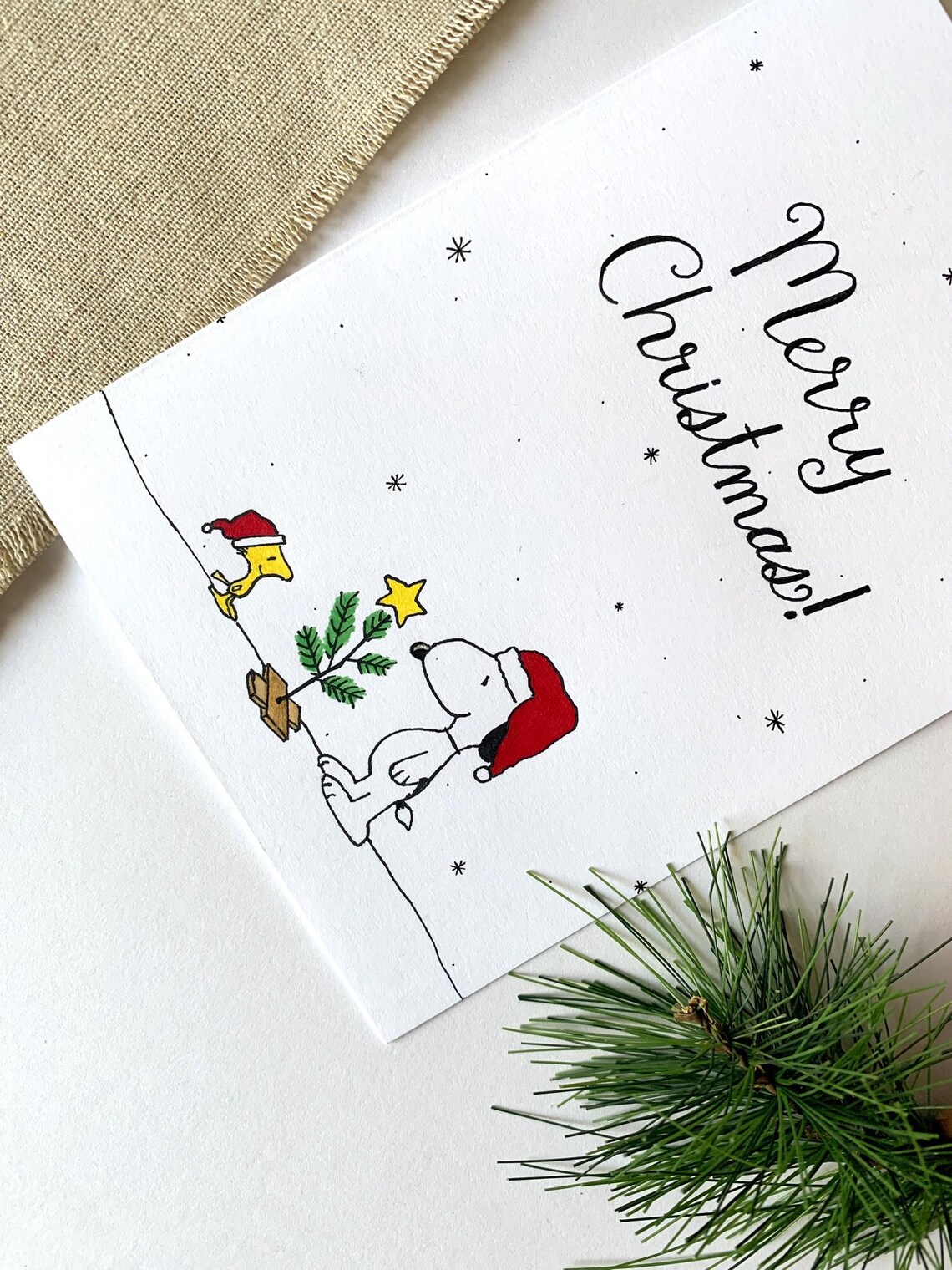 Snoopy Christmas Card / Blank Christmas Card / Holiday Snoopy Card ...