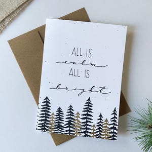 Tout est calme, tout est lumineux, carte de Noël / Carte de voeux de Noël / Carte vierge
