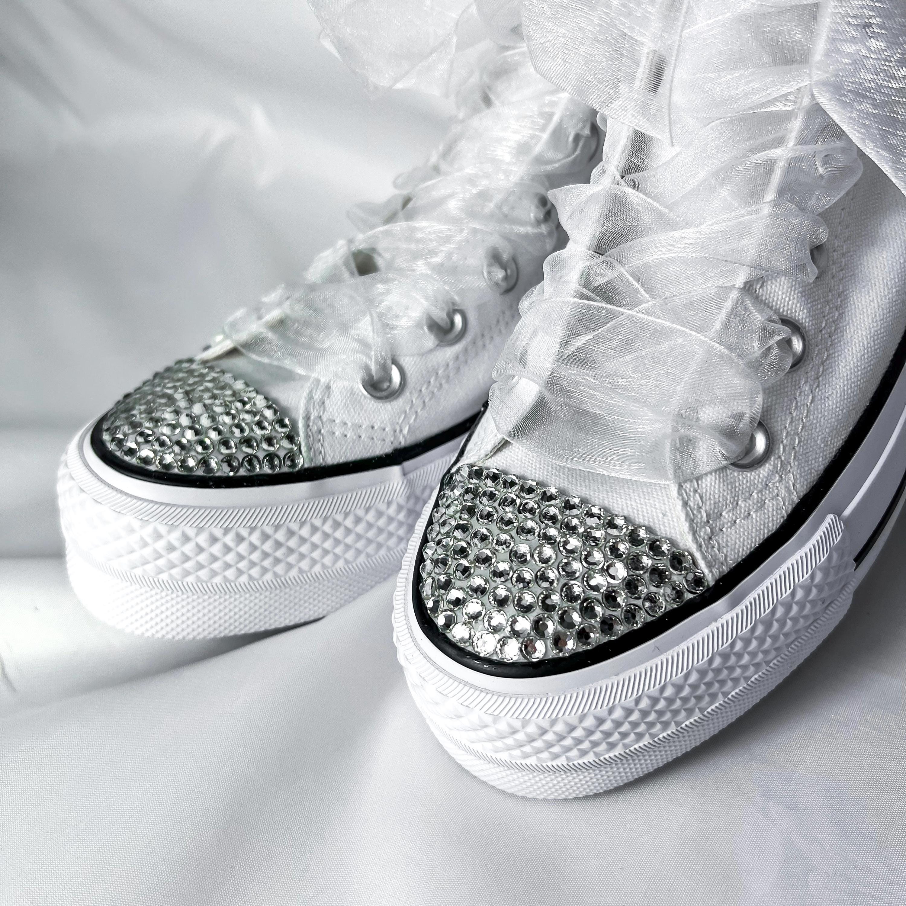 Crystal Toe Converse Platform – Bridal Sneakers With Rhinestones ...
